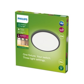 Philips Warm White Superslim Integrated LED Outdoor Flush Ceiling Light