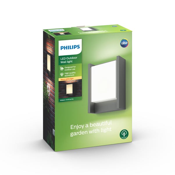 Philips Arbour Integrated LED Outdoor Wall Light image 1 of 4