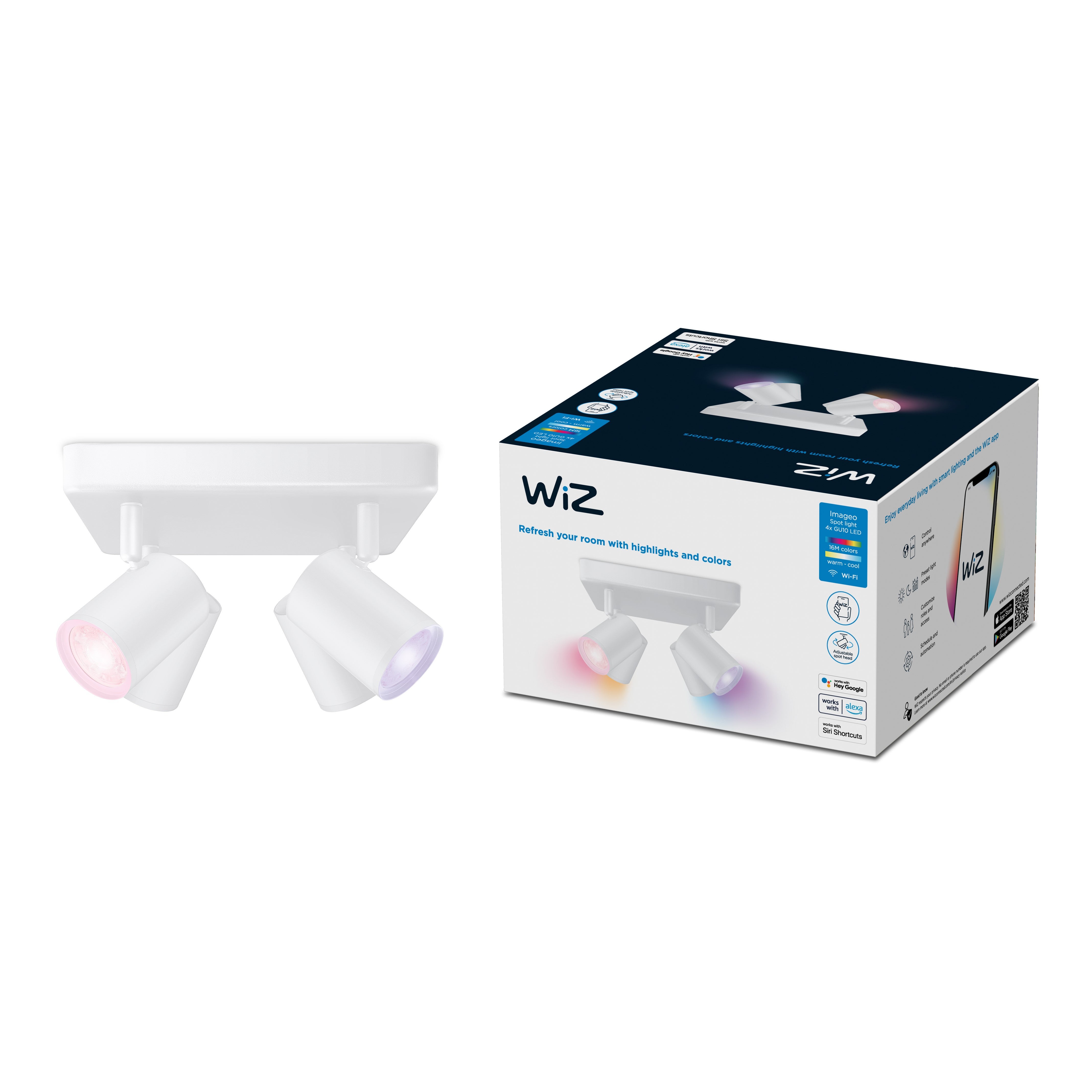 WiZ Imageo Smart 4 Light LED Adjustable Spotlight White