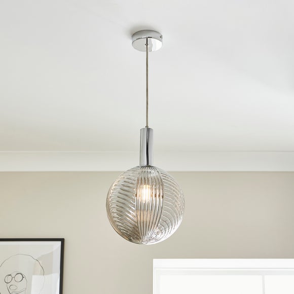 Smoked glass deals pendant light dunelm