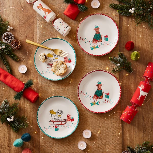 Set of 4 Merry Friends Side Plates image 1 of 7