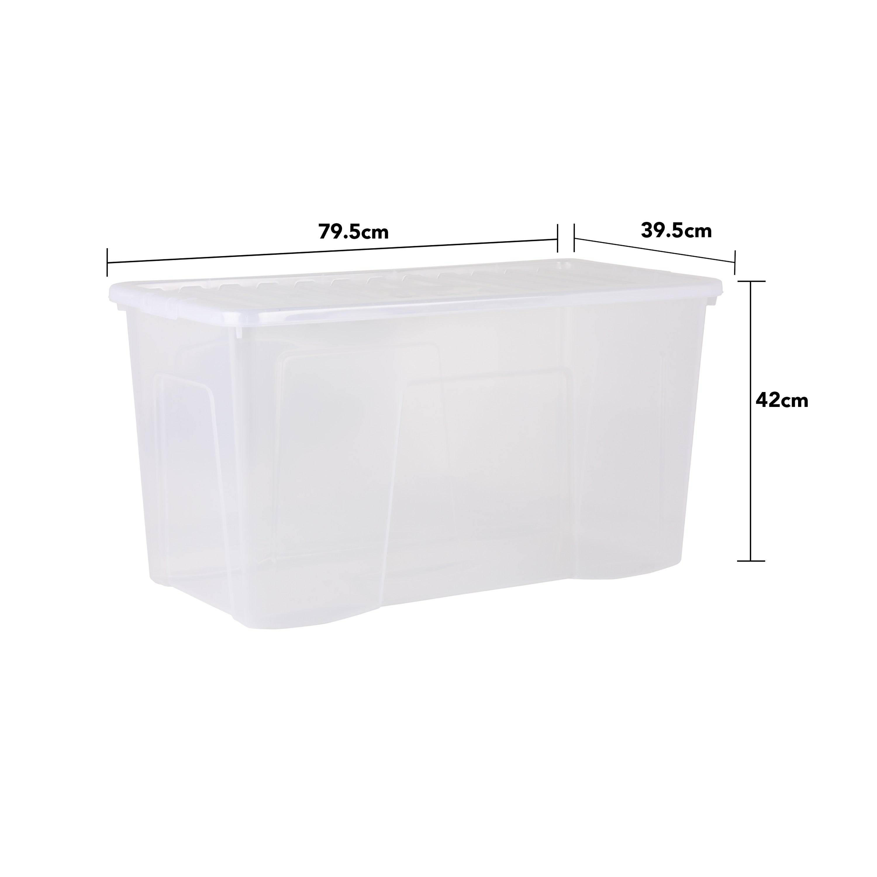 Wham Crystal Set of 3 Clear Boxes & Lids, 110L | Dunelm