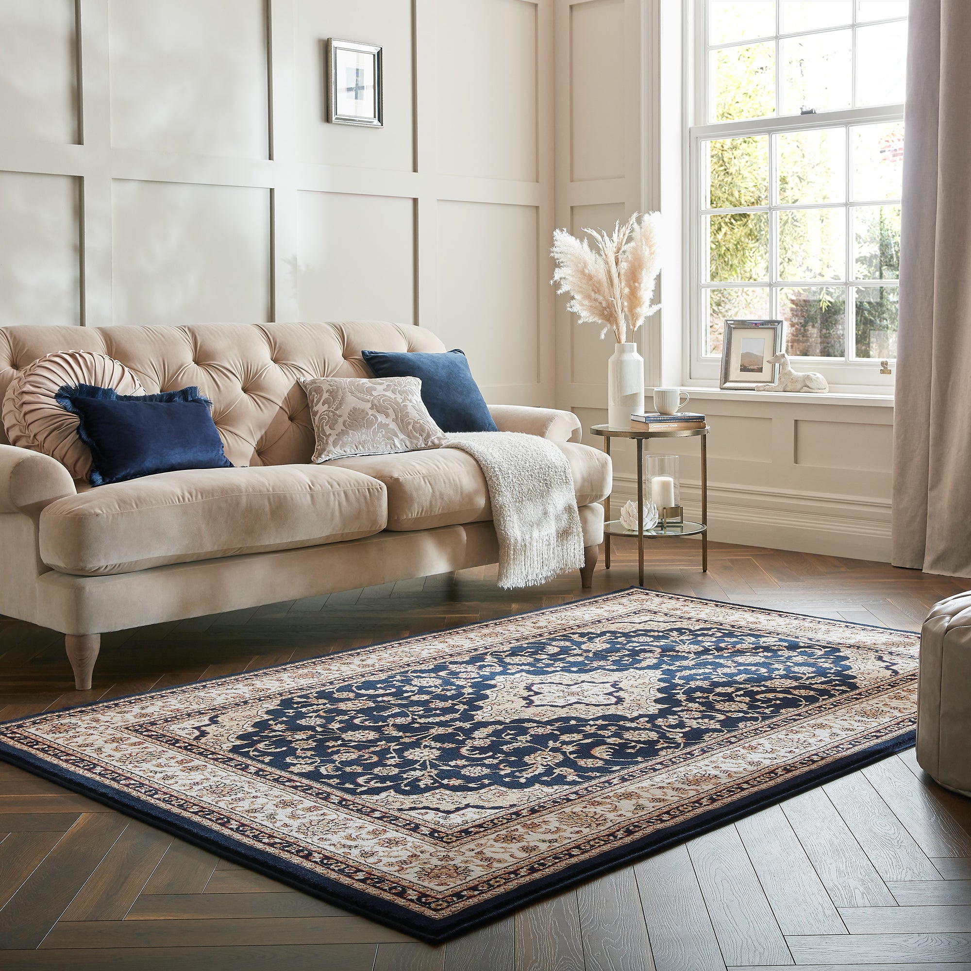 Antalya Traditional Rug Navywhitebeige