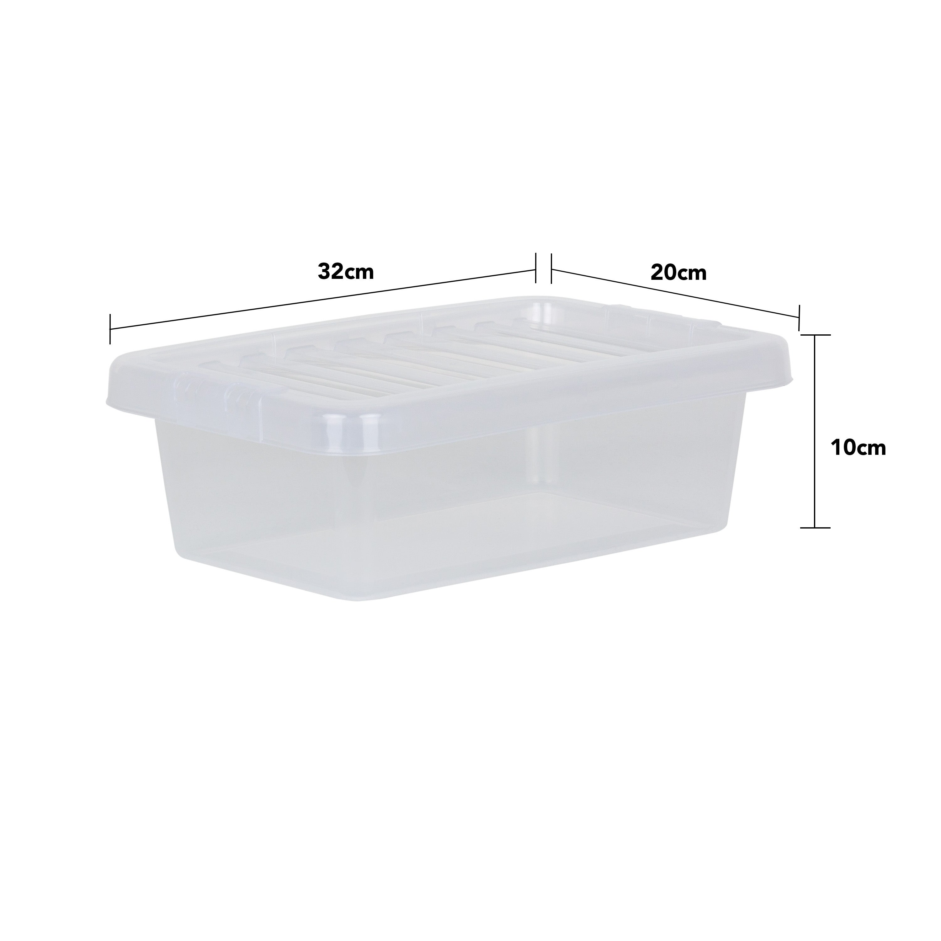 Wham Crystal Set of 8 Clear Boxes & Lids, 4L | Dunelm