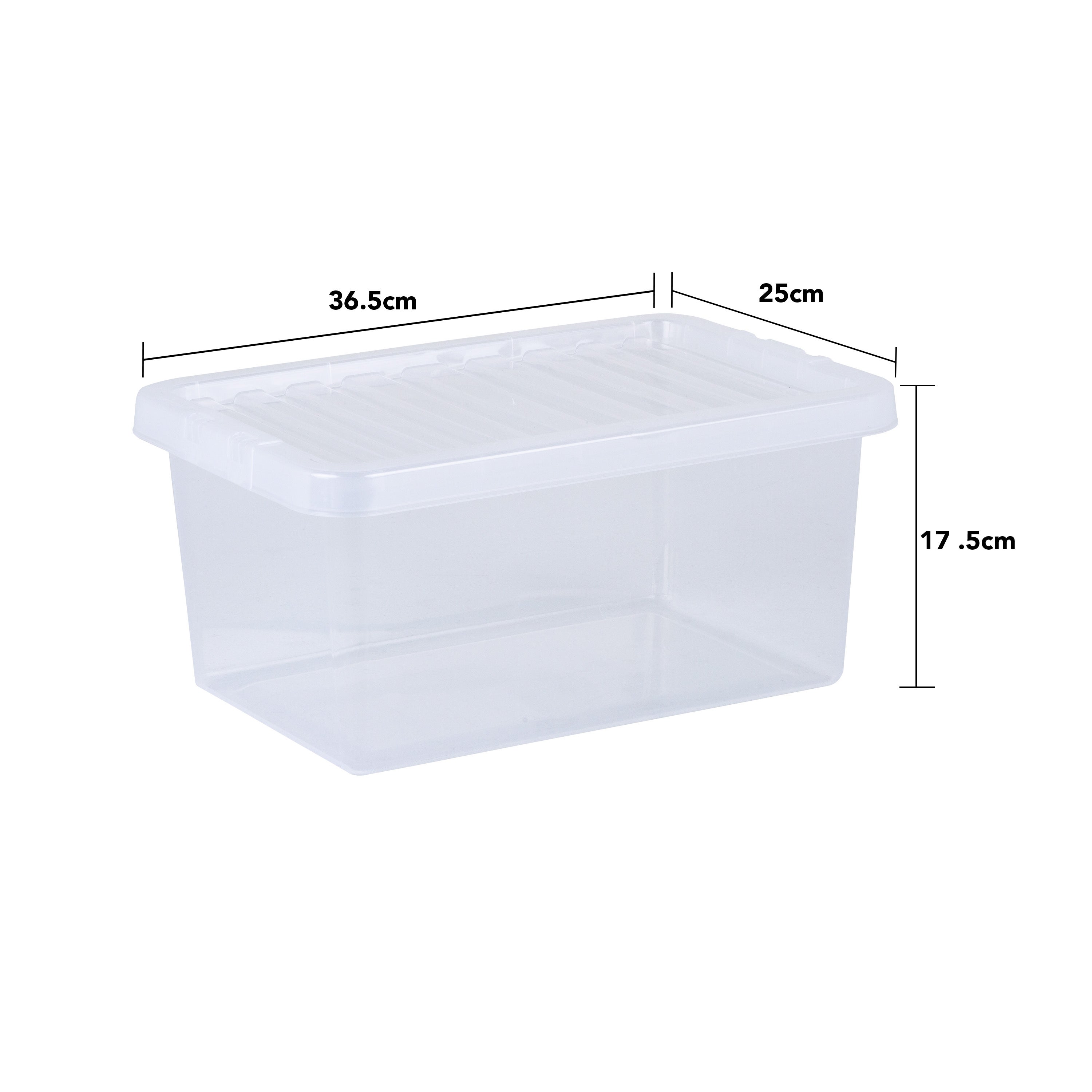 Wham Crystal Set of 5 Clear Boxes & Lids, 11L | Dunelm