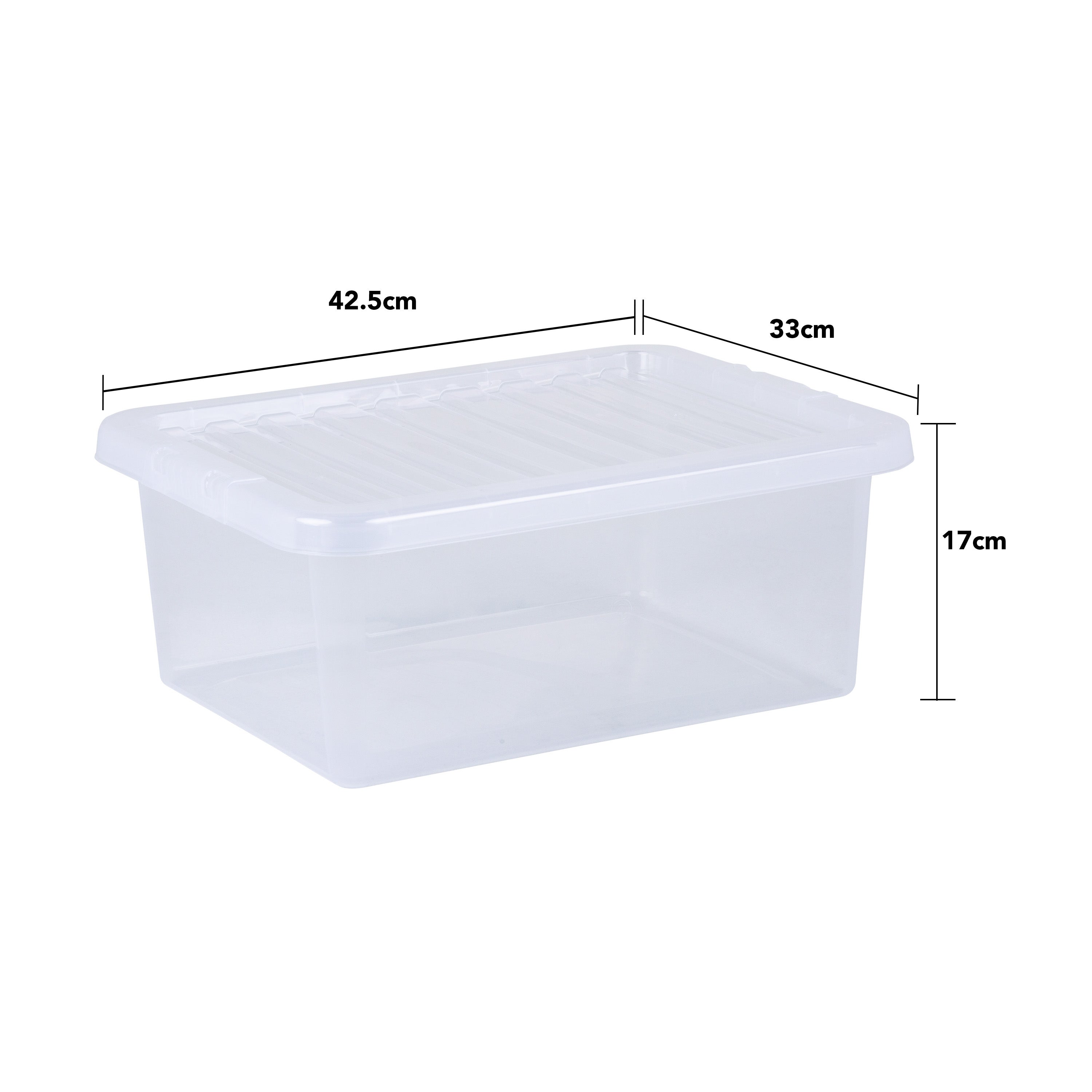 Wham Crystal Set of 5 Clear Boxes & Lids, 17L | Dunelm