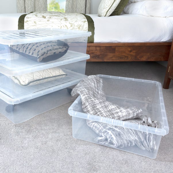 Wham Crystal Set of 4 Clear Boxes & Lids, 46L image 1 of 5