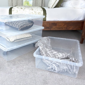Wham Crystal Set of 4 Clear Boxes & Lids, 46L