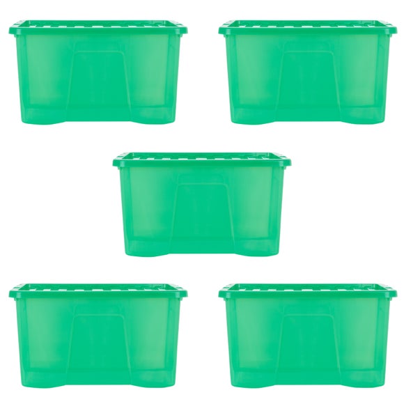 Wham Crystal Set Of 5 Boxes & Lids, 60L | Dunelm