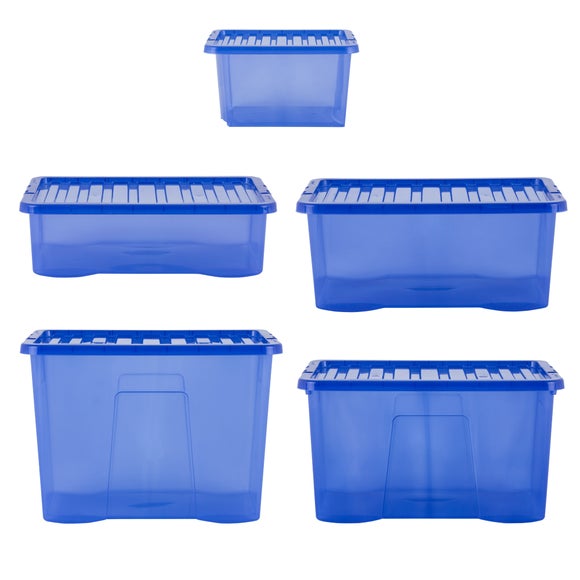 Wham Crystal Set Of 5 Assorted Size Boxes & Lids | Dunelm