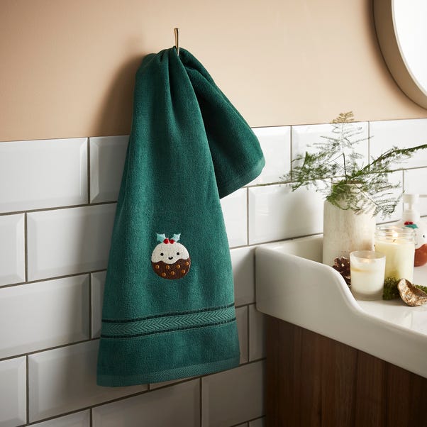Emerald Christmas Pudding Hand Towel image 1 of 4