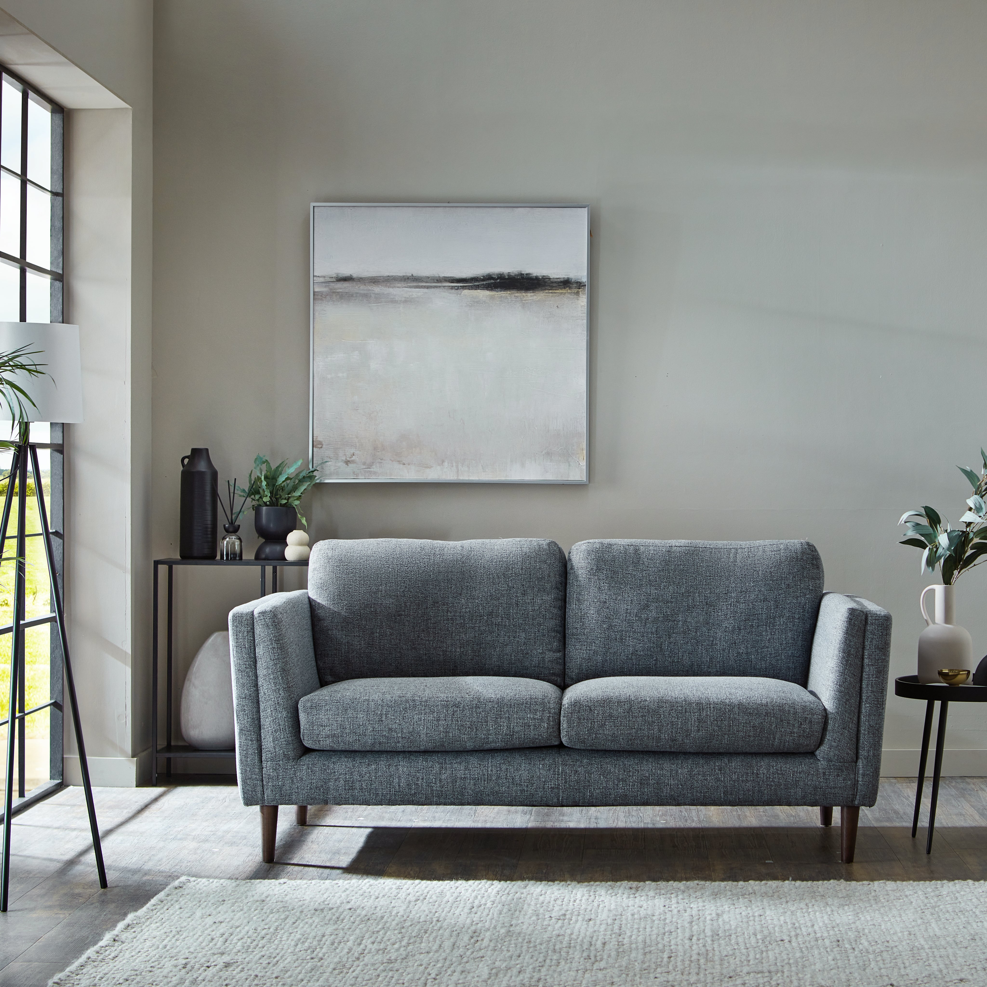 Anton Tonal Weave 3 Seater Sofa Tonal Weave Grey