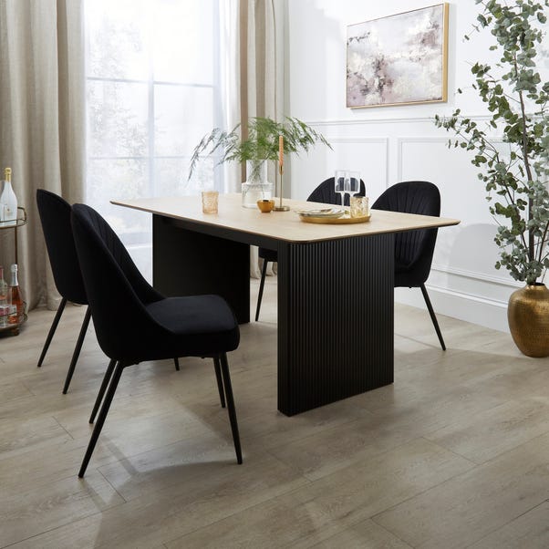 Georgi 6 Seater Rectangular Dining Table, Black image 1 of 5