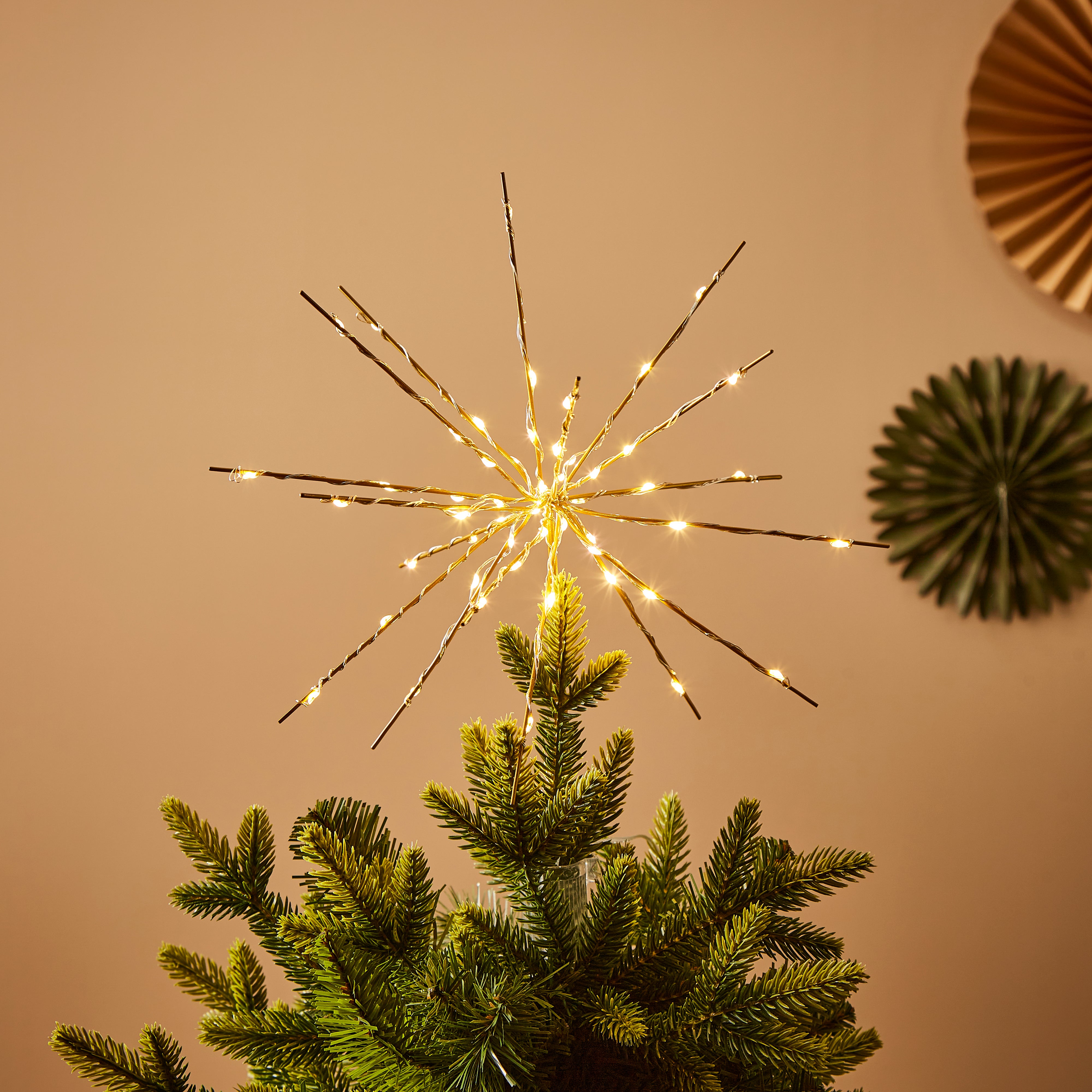 54 LED Gold Starburst Tree Topper