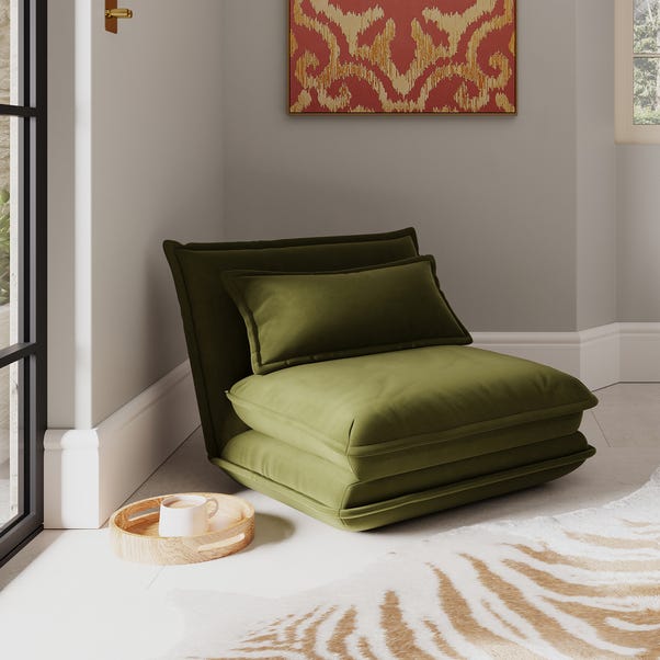 Jackson Velvet Foldable Single Sofa Bed image 1 of 4