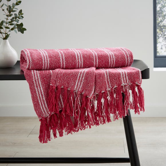 Woven Cotton Stripe Throw 120x150cm Dunelm