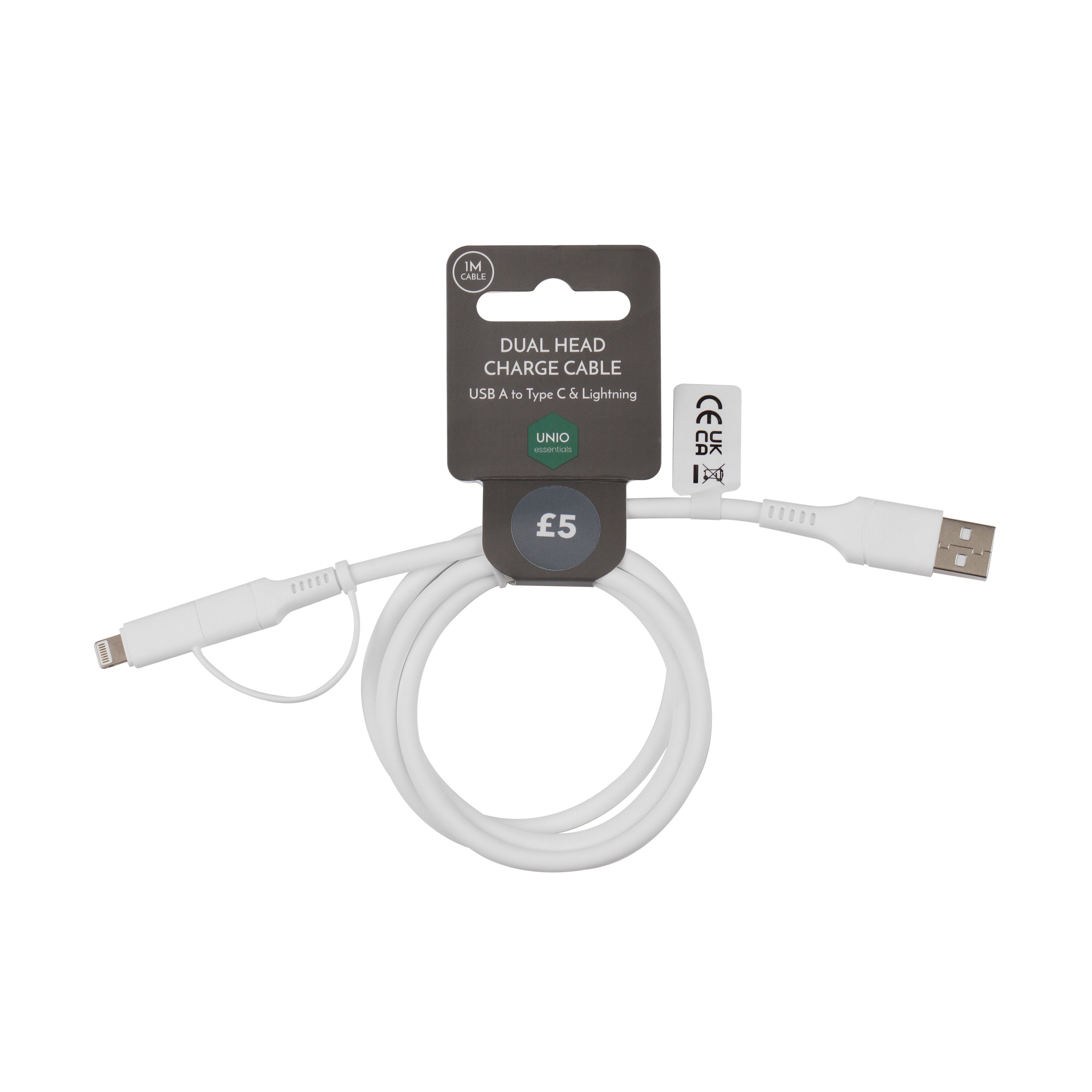 Dual Head Charge Cable