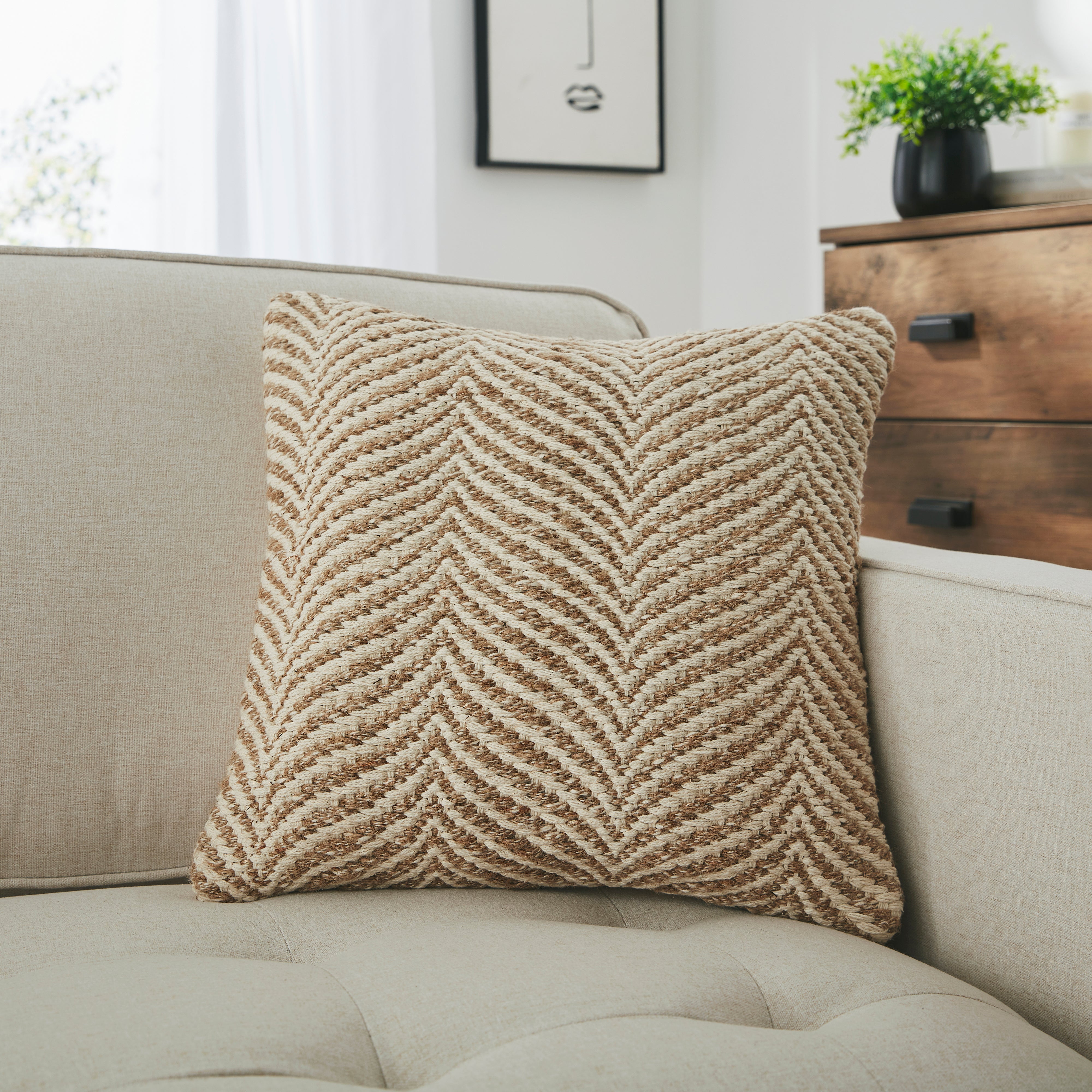 Jute Chevron Cushion Natural