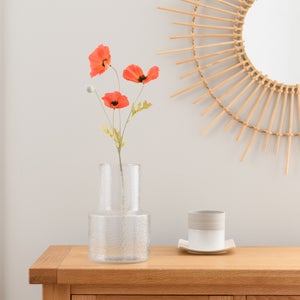 Artificial Poppy Red Stem