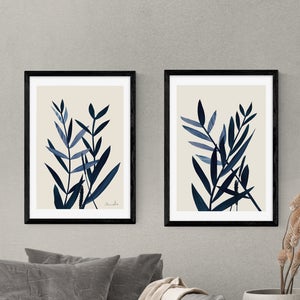 Set Of 2 East End Prints Blue Plant Prints