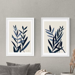 Set Of 2 East End Prints Blue Plant Prints