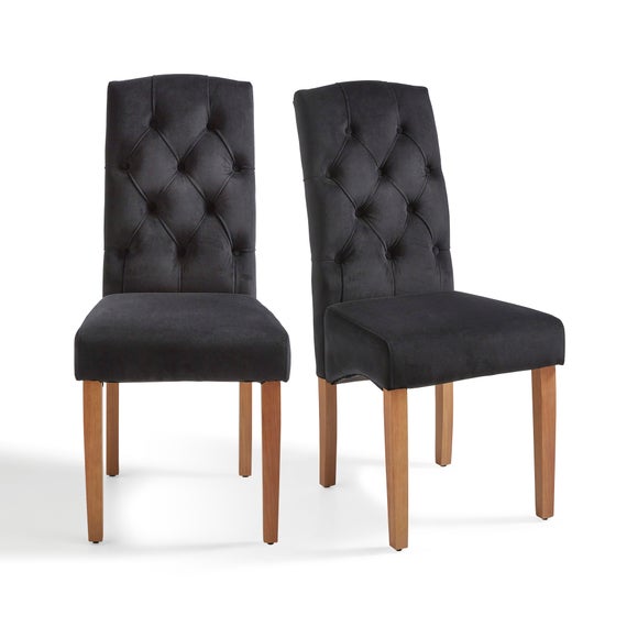 Darcy Set of 2 Velvet Dining Chairs Dunelm