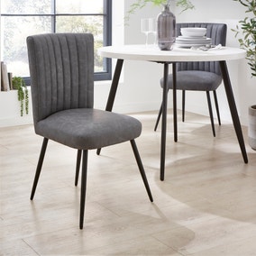 Taylor Dining Chair, Grey Faux Leather