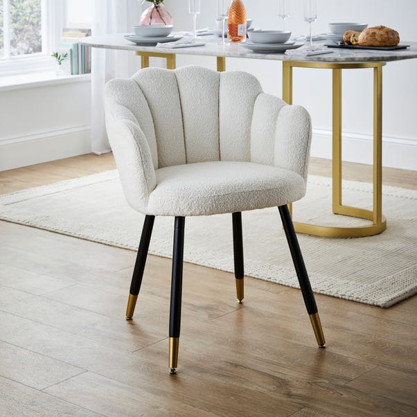 Vivian Dining Chair, Ivory Boucle image 1 of 6