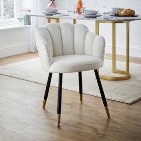 Vivian Dining Chair, Ivory Boucle