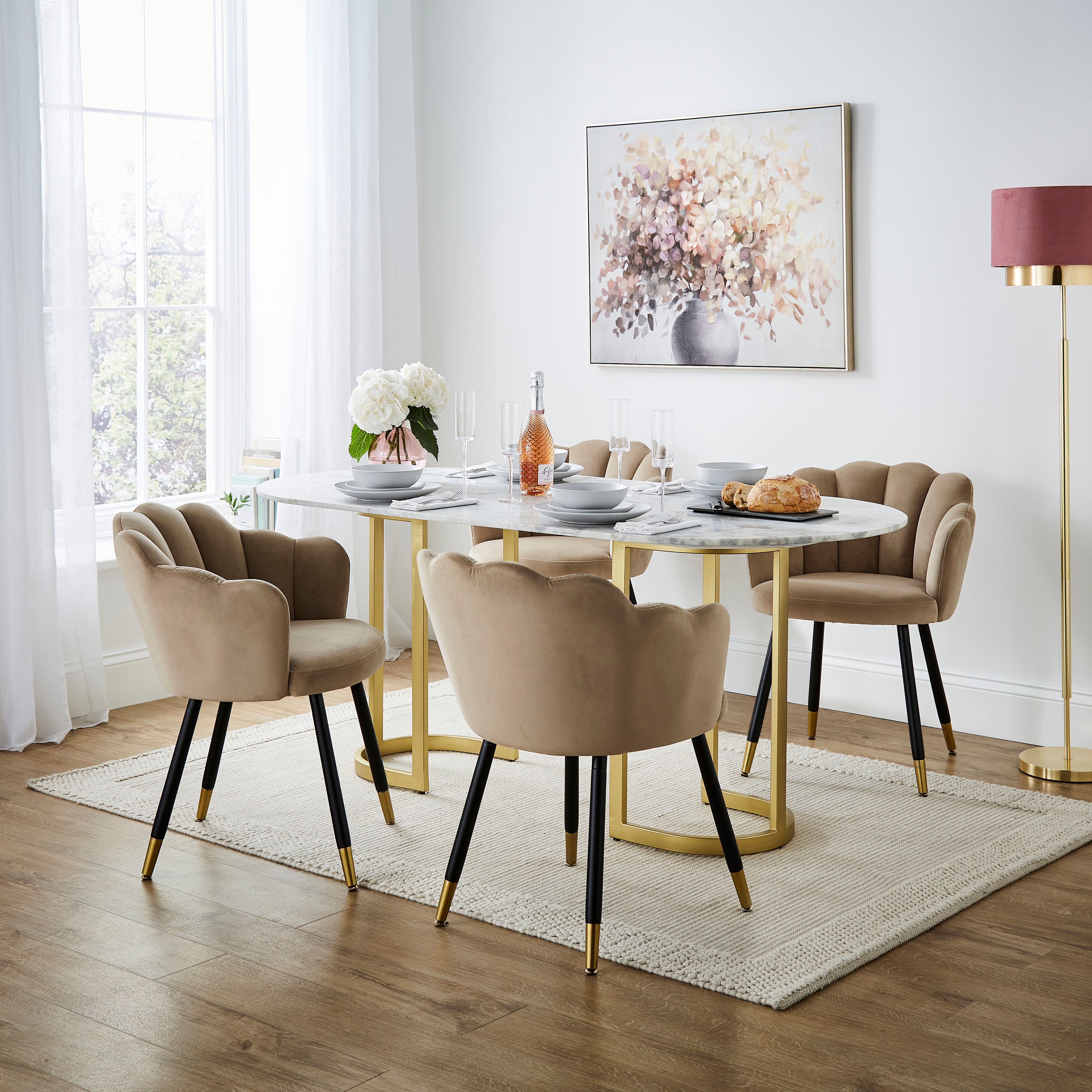 Vivian Velvet Dining Chair | Dunelm