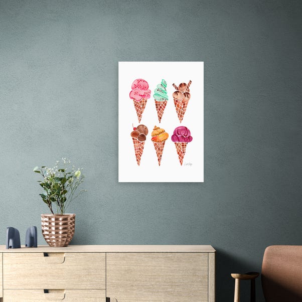 East End Prints Rainbow Ice Cream Cones Print image 1 of 2