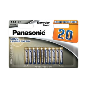 Panasonic Pack of 20 AAA Alkaline EPS Batteries