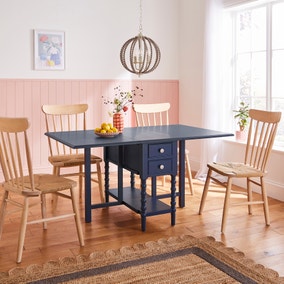 Pippin 2-4 Seater Drop Leaf Dining Table, Navy