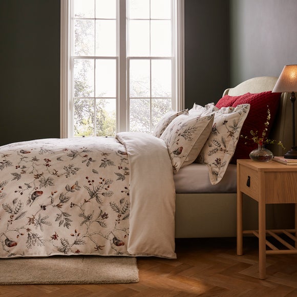 Dorma Brushed Cotton Woodland Robin Duvet Cover & Pillowcase Set Dunelm
