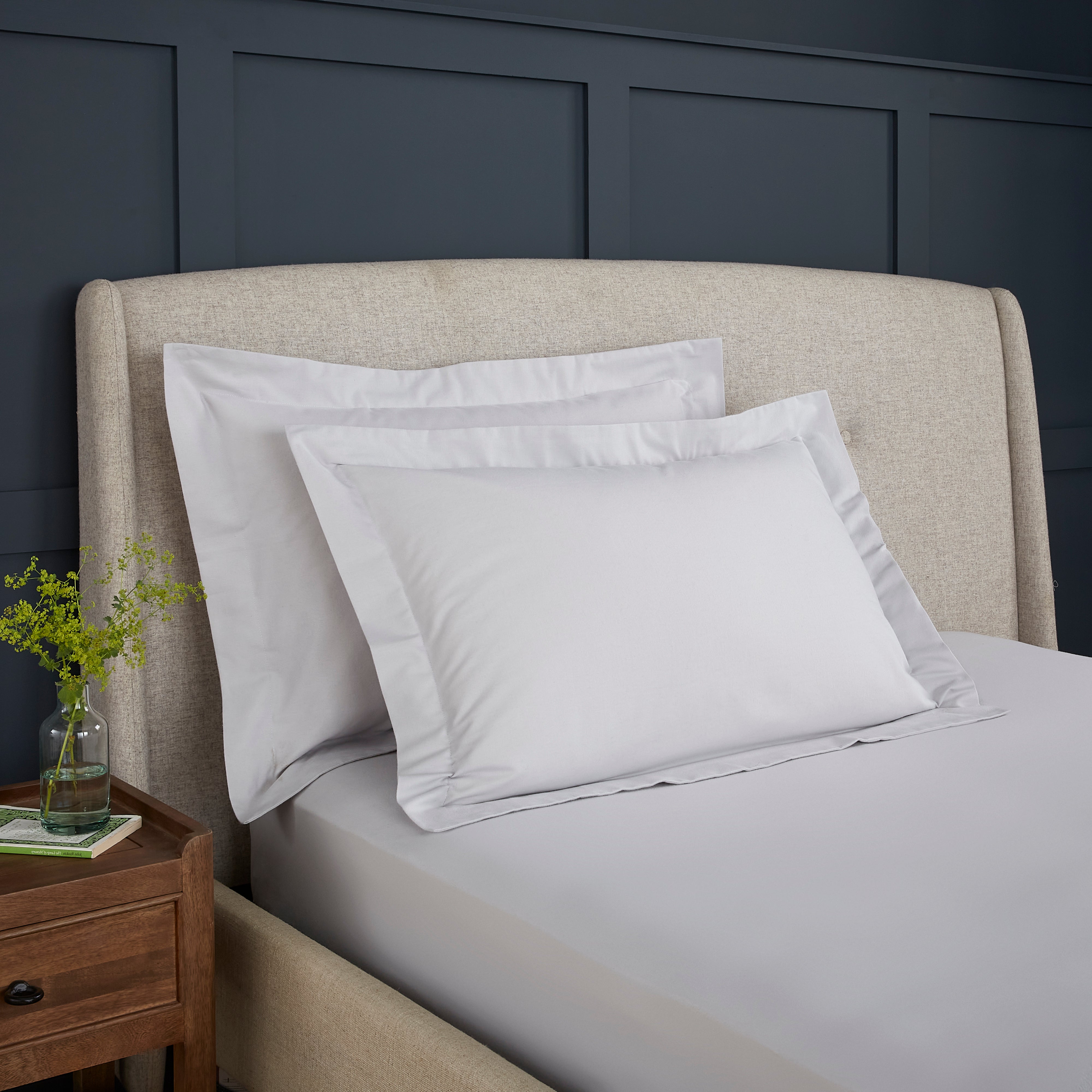 Dorma Brushed Cotton Oxford Pillowcase Pair Grey