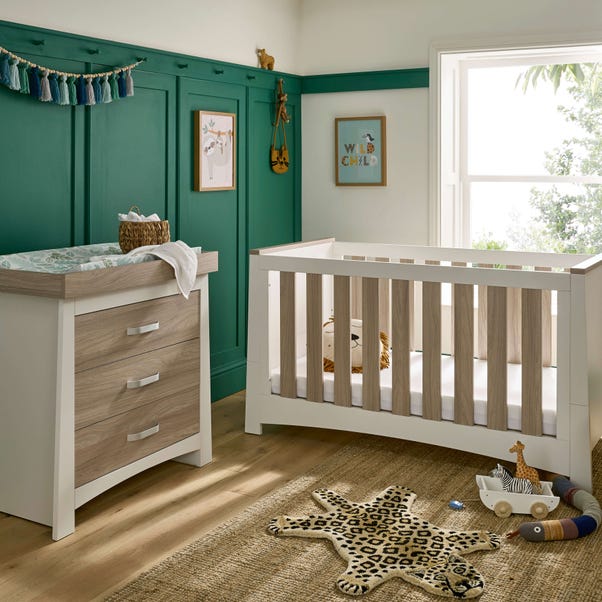 CuddleCo Ada 2 Piece Nursery Furniture Set, White Ash image 1 of 8