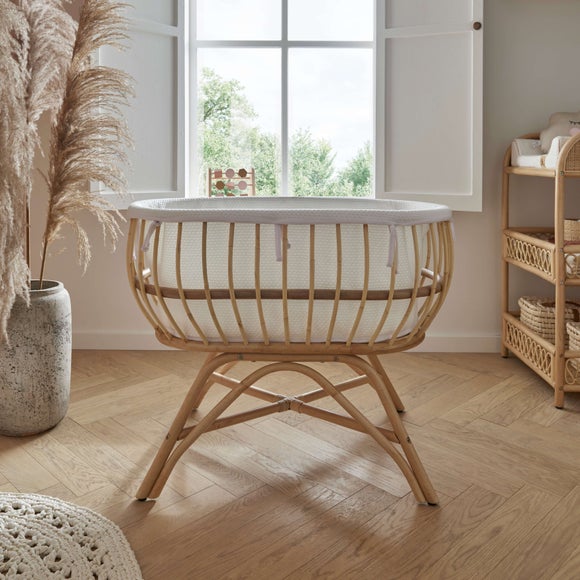 CuddleCo Aria Crib Rattan Dunelm