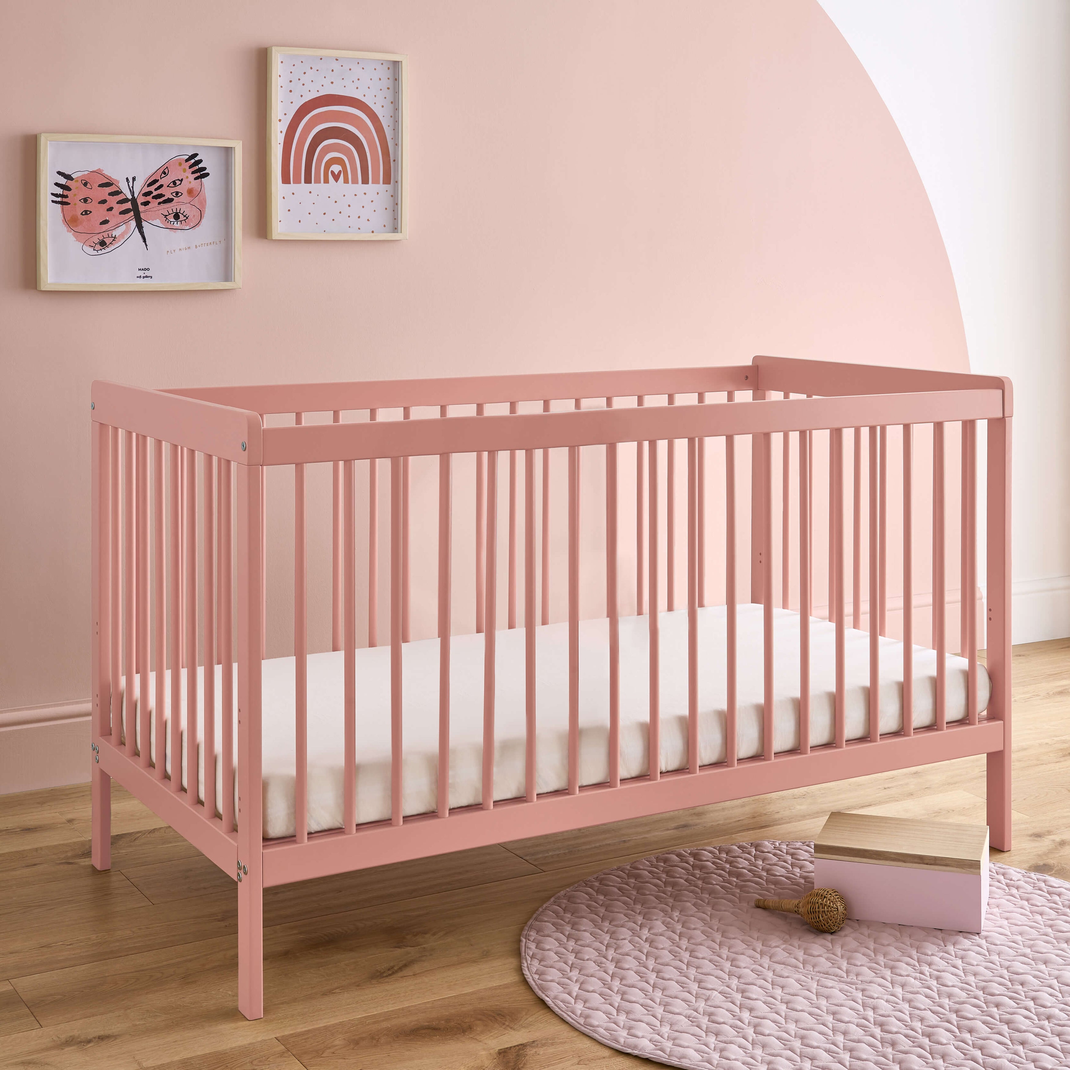 CuddleCo Nola Cot Bed, Painted Pine