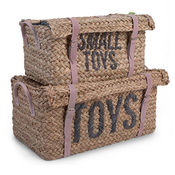 Childhome Set of 2 Rattan Storage Baskets Dunelm