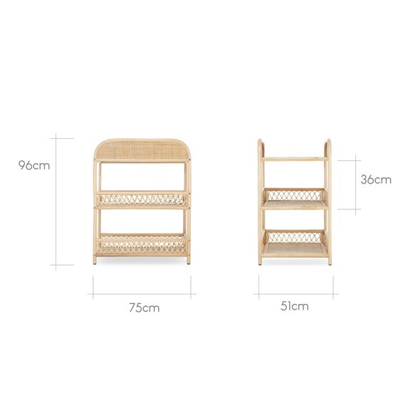 CuddleCo Aria 7 Piece Nursery Furniture Set, Rattan Natural
