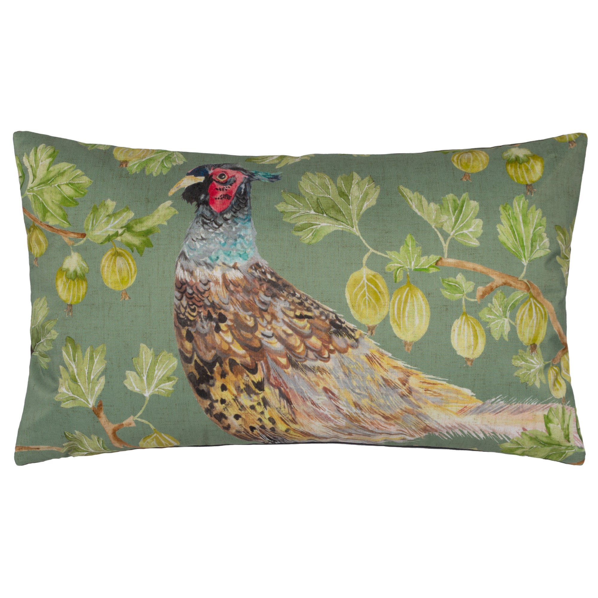 Evans Lichfield Grove Pheasant Outdoor Cushion Olive
