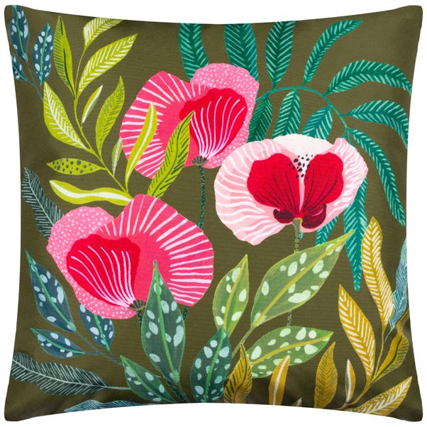 Wylder Nature House Of Bloom Poppy Outdoor Cushion image 1 of 4