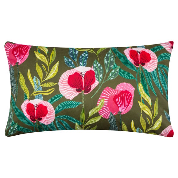 Wylder Nature House Of Bloom Poppy Outdoor Boudoir Cushion