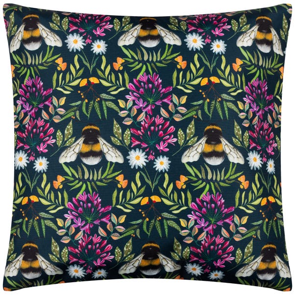 Wylder Nature House Of Bloom Zinnia Bee Outdoor Cushion image 1 of 4