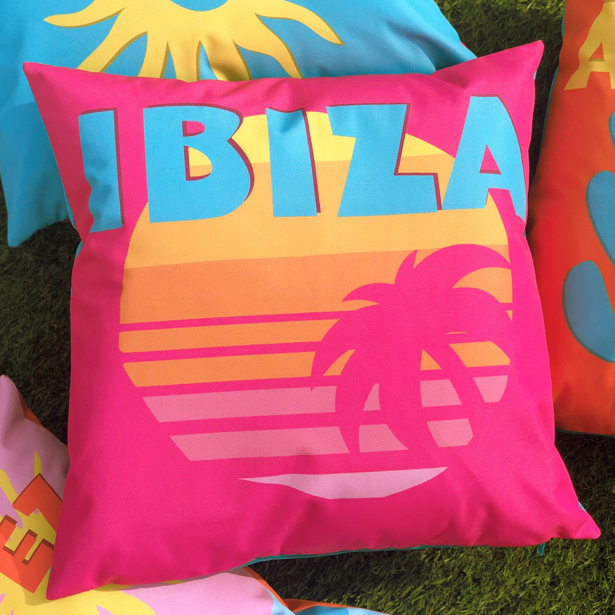 Photos - Pillow Ibiza furn.  Outdoor Cushion Pink/Blue 