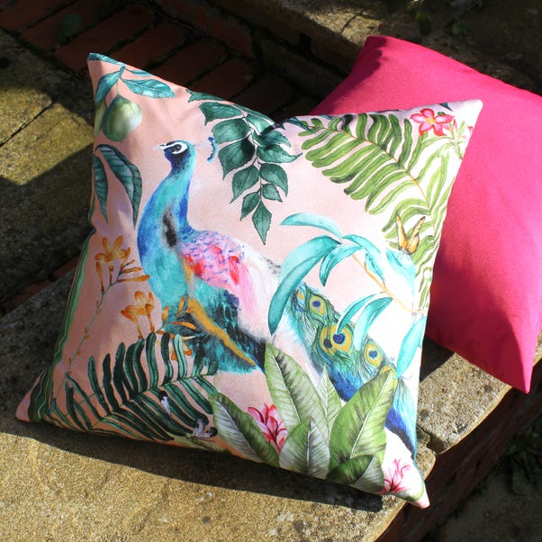 Evans Lichfield Peacock Outdoor Cushion image 1 of 4