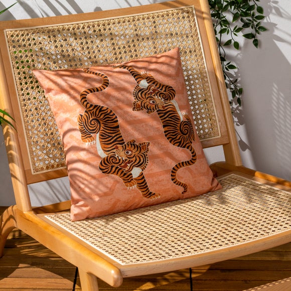 furn. Tibetan Tiger Outdoor Cushion Dunelm