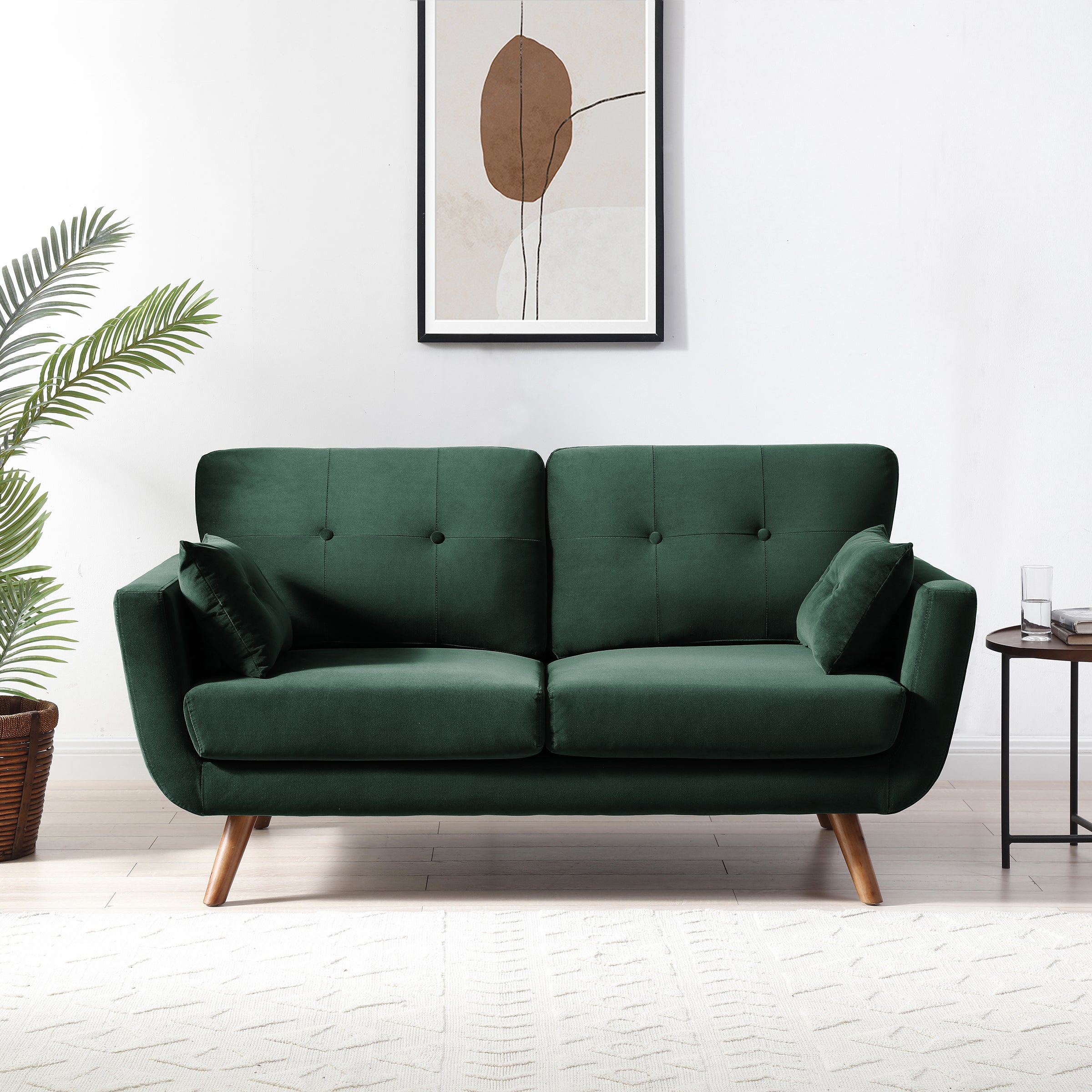 Bobby Velvet 2 Seater Sofa Green