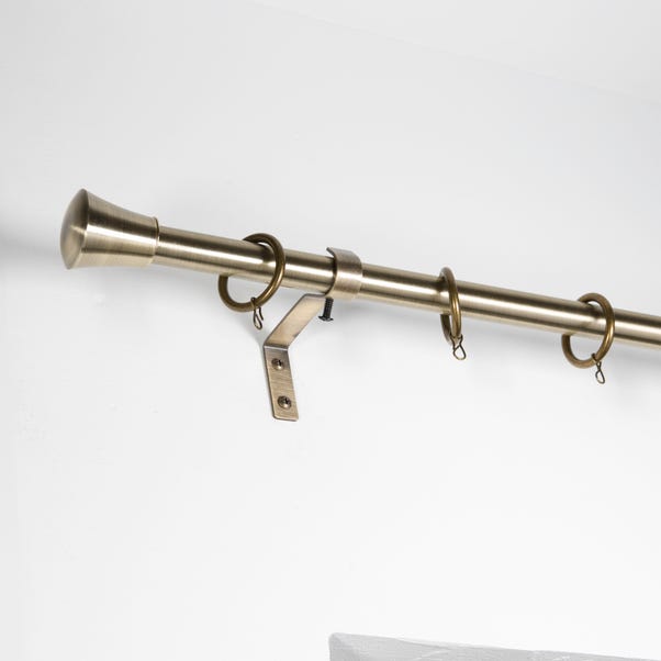 Trumpet Extendable Metal Curtain Pole with Rings image 1 of 3