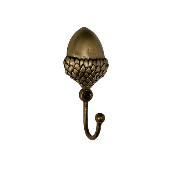 Acorn Hook Pair Antique Brass image 1 of 1